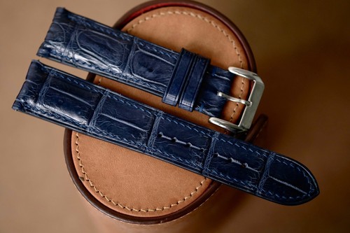 Cinturino orologio pelle blu