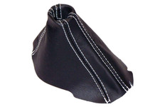 Cuffia cambio per Audi q5 DSG mk1  2008 - 2017 vera pelle nera cuciture bianche