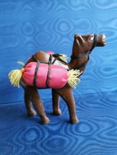 Cammello in legno fatto a mano con finimenti in tessuto - VINTAGE