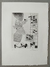 Gastone Novelli Incisione acquaforte acquatinta Stampa arte moderna 