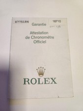 ROLEX GARANZIA GMT 16710