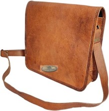 Borsa a tracolla messenger marrone vintage in pelle da uomo 11 pollici valige...