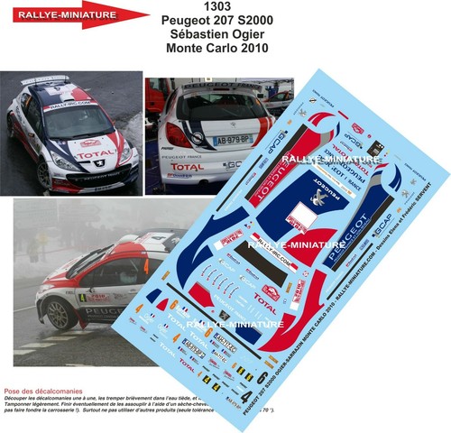 Decals ref 1303 peugeot - 1/43,