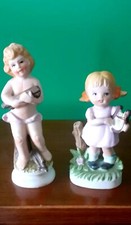 2 Statuine Putto Fanciullina Capodimonte