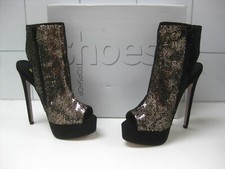 TOPSHOP Sandali tacco alto 4 paillettes oro stiletto 37 anni 70 discoteca sexy assenzio 