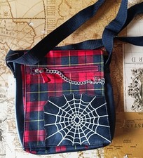 Borsetta Tracolla Messenger Bag - Tartan Scozzese Con Ragnatela