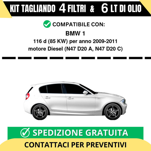 Tagliando per bmw - 116d, kw