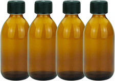 4 Bottiglie Di Vetro Marrone