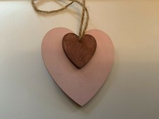 Set cuori in legno rosa