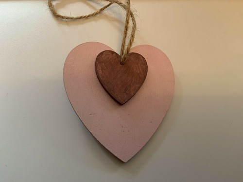 Set cuori legno rosa - in,