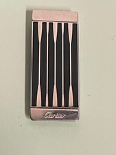 Clip ferma soldi Cartier usata in acciaio e smalto senza scatola