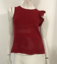 PINKO Maglia blusa rossa traforata Tg S