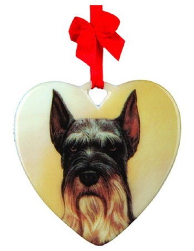 Schnauzer ceramica cuore - schnauzer,