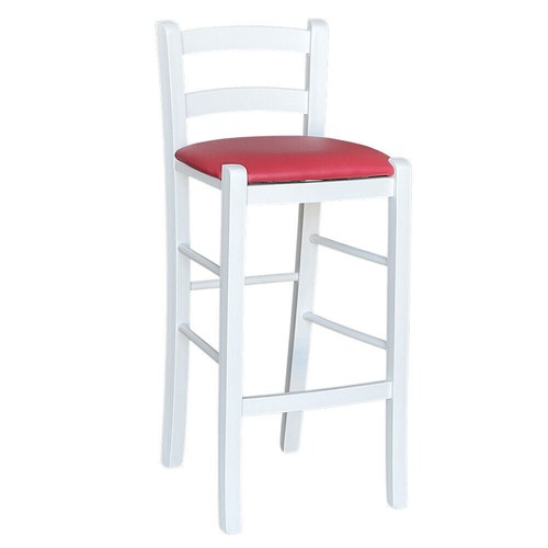 Sgabello legno bianco sedile - sgabello,