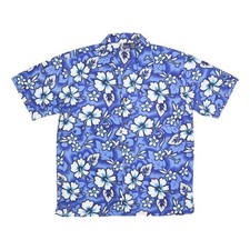 Camicia Hawaii Blu E Bianca A