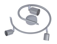 Lampada BASIC da parete di metallo grigio opaco con 3 porta faretti GU10 da 50W