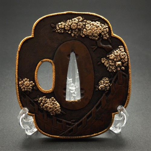 Tsuba giapponese fiori - , di