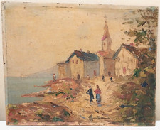 DUE dipinti ad olio, bi-fronte, su tavoletta di compensato, firmati Mantovani