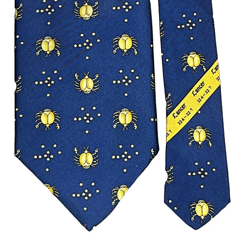 Cravatta uomo seta - blu, cancro