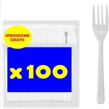 FORCHETTE IN PLASTICA BIANCA 100 PEZZI,