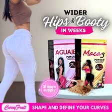 Confezione Maca: Aguaje Curvyfruit + Maca 3 Polvere per Bottino e Fianchi più Grandi /1 Mese