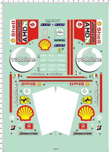 Adesivo ferrari f2004 - 1/8,