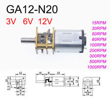 Ingranaggio in metallo N20 DC 3V/6V/12V MINI GA12-N20 con ingranaggio micromotore15-1000 giri/min