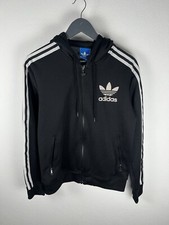 Hoodies Adidas Felpa Cappuccio e Zip Nero Bianco Uomo Taglia S Jacket