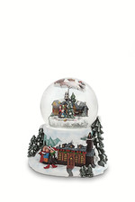 CARILLON SFERA VETRO NEVE SU