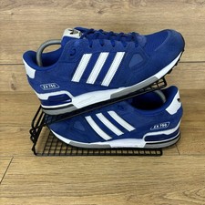 Scarpe Adidas ZX 750 uomo taglia UK 8 originali blu bianco scamosciato retrò scarpe da ginnastica