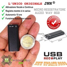 MICRO REGISTRATORE AUDIO ATTIVAZIONE VOCALE 8GB SPY SPIA VOICE RECORDER USB 8 GB