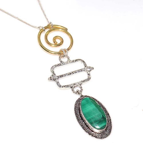 Collana lunga placcata - , argento