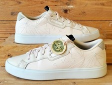 Adidas Sleek Series scarpe da ginnastica basse in pelle UK6.5/US8/EU40 EG7753 lino/bianco