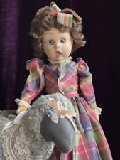 Rara bambola vintage italiana 20” originale Lenci Googly Eyes in feltro vestito etichettato