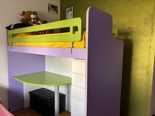 Cameretta COMPLETA da bambina con letto a castello, armadio, comodino e specchio
