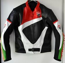 DUCATI CORSE Tricolore Italia Motociclista GIACCA PELLE MED 40" NUOVA CON ETICHETTE FUKD