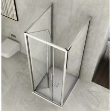 Box Doccia 3 Lati in Cristallo 6 mm Trasparente 2 Lati Fissi ed 1 Porta a Libro