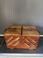 Antica Fusa Scatola A Cucito IN Legno