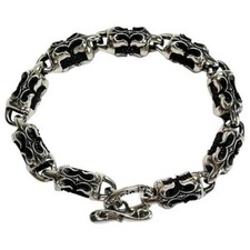 Bracciale biker in pelle di