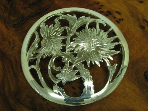 835 argento spilla fiore - argento, /