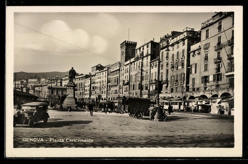 Cartolina genova piazza - cartolina, genova,