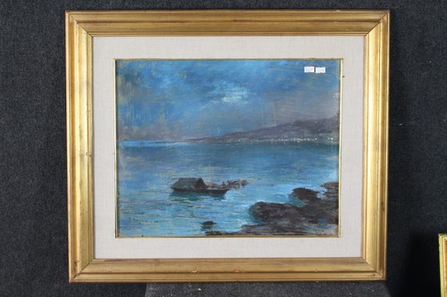 Dipinto tempera golfo napoli - dipinto,