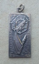 Ciondolo con medaglia religiosa in argento sterling, 925 sterling silver pendant