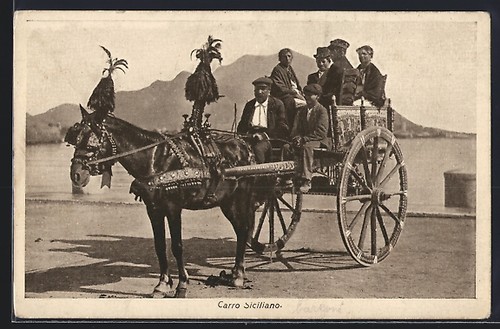 Cartolina carro siciliano - cartolina,