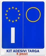 ADESIVI SIMBOLO ITALIA TARGA AUTO POSTERIORE EUROPA EUROPEA ANTERIORE qi