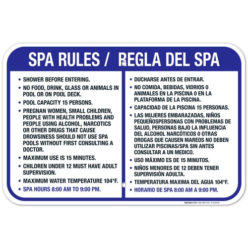 Spa rules sign bilingual - spa,
