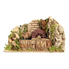 Mulino con ruota e motorino elettrico per presepe 20x12x11 no acqua
