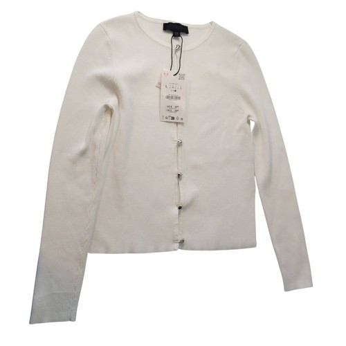 Zara women white ribbed - white, knit