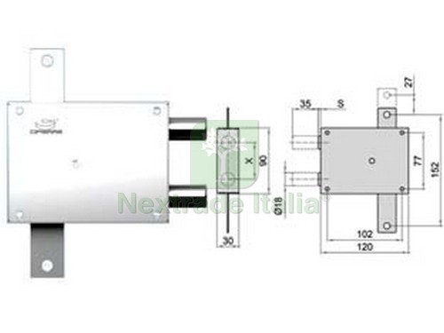 1pz deviatore doppio perno - 1pz, a