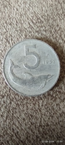 Italia moneta 5 lire - italia,